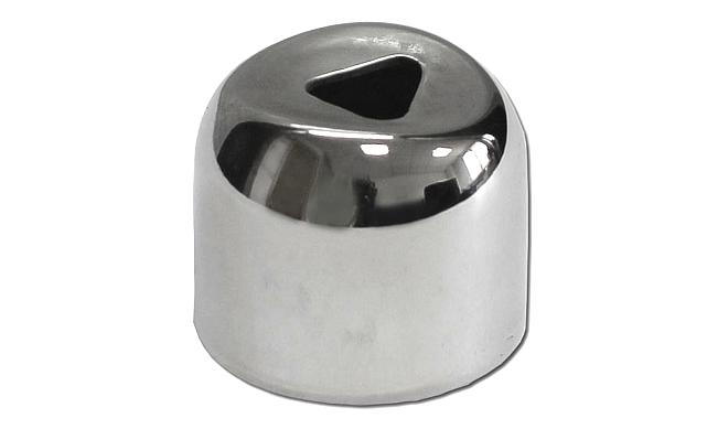 Наконечник штампованный (СПС) прямой 90° на трубу Ø25 мм, для поручня Ø38.1 мм, полированный, нержавеющий, AISI 304, k071