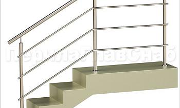 Три ригеля на сварке, круглый поручень и круглые стойки для крыльца в Воронеже. Готовые проекты ПерилаГлавСнаб