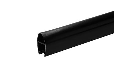 Уплотнитель для стекла 8 мм, дверь-стекло 2200 мм, непрозрачный черный t212-2 BL-U купить в Воронеже