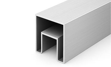 Труба 40х40 мм с пазом 24х24 под стекло, 6000 мм, алюминиевая, анодированная Фk856-3 AL купить в Воронеже