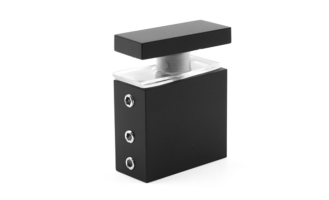 Соединитель труба-стекло для прямоугольного трека, нержавеющая сталь AISI 304, черная t462 BL Соединитель труба-стекло для прямоугольного трека, нержавеющая сталь AISI 304, черная t462 BL