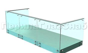 Ограждения на несущем стекле с торцевым креплением для балкона в Воронеже. Готовые проекты ПерилаГлавСнаб