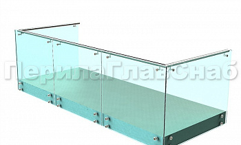 Ограждения на несущем стекле с торцевым креплением для балкона в Воронеже. Готовые проекты ПерилаГлавСнаб