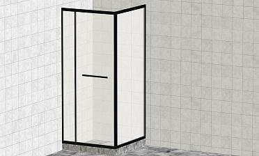 Комплект душевой с внутренней подвижной дверью,толщина стекла 8мм, 900х900х2000, AUSI 304, черная t470 Bl купить в Воронеже