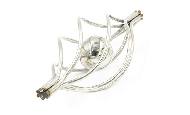 Декоративная вставка (корзинка) для стойки Ø25 мм с серебряным шаром k388-3 2 Декоративная вставка (корзинка) для стойки Ø25 мм с серебряным шаром k388-3 2