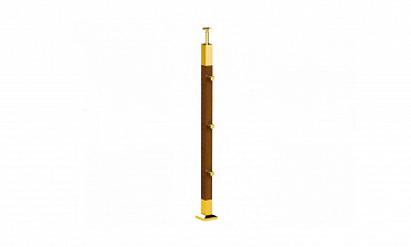 Готовая стойка 40х40х950 мм, деревянная, со вставками из нержавеющей стали 2х100 мм с 3 ригеледержателями k740-1-G купить в Воронеже Готовая стойка 40х40х950 мм, деревянная, со вставками из нержавеющей стали 2х100 мм с 3 ригеледержателями k740-1-G купить в Воронеже
