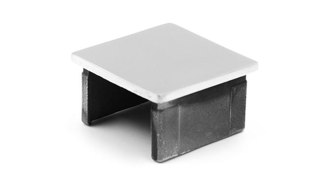 Заглушка для поручня с пазом 40x40 мм, полированная, хром (AISI 304) k547