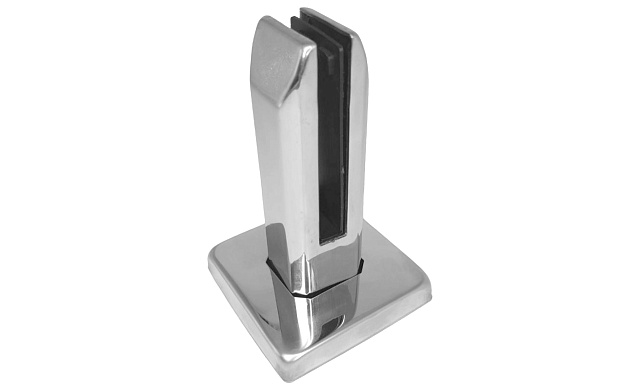 Cтеклодержатель напольный, плоский 45х50х160 мм, для стекла 10 - 12 мм, полированный, без сверления стекла AISI 201 k282-201 Cтеклодержатель напольный, плоский 45х50х160 мм, для стекла 10 - 12 мм, полированный, без сверления стекла AISI 201 k282-201