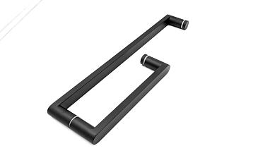 Ручка 225х425 круглая+квадратная труба AISI 304 черная t628 BL купить в Воронеже