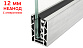 Комплект профиля зажимного для стекла 12 мм и 6+6 ,с отверстием, НЕАНОД. алюминий 100х60мм, т100-2-12