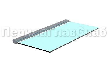 Козырек на алюминиевом профиле ,вынос до 950мм k671-100-2.4 купить в Воронеже