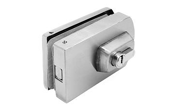 Замок для стеклянной двери вертикальный с ответной частью на стену и пол, шлифованный, вырез 15 t135 SSS купить в Воронеже