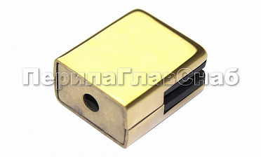 Стеклодержатель штампованный квадратный на плоскость для стекла 8 мм (4+4 мм), полированный, под золото (AISI 304) Фk352-88 купить в Воронеже