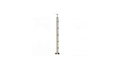 Стойка круглая Ø38.1: 5 ригеледержателей, полированная, высота 950 мм (AISI 304) k715 купить в Воронеже