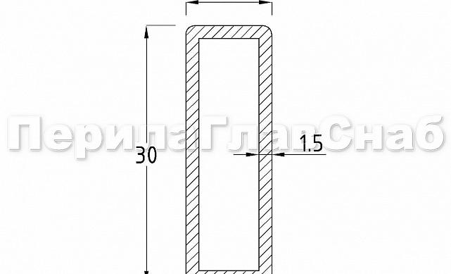 Трек прямоугольный 30х10, длина 3000 мм, шлифованный t440 SSS 2