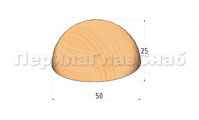 Заглушка для деревянного дубового поручня Ø50.8 мм Ф-0842  2 Заглушка для деревянного дубового поручня Ø50.8 мм Ф-0842  2