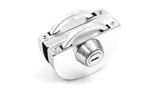 Замок для стеклянной двери с ответной частью на стекло, без вырезов, нержавеющая сталь AISI 201, полированная t109-201 PSS 3 Замок для стеклянной двери с ответной частью на стекло, без вырезов, нержавеющая сталь AISI 201, полированная t109-201 PSS 3