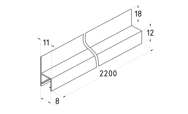 Уплотнитель для стекла 8 мм, стекло-стекло 2200 мм, прозрачный t204-2 2 Уплотнитель для стекла 8 мм, стекло-стекло 2200 мм, прозрачный t204-2 2