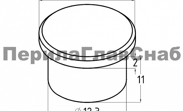 Заглушка под трубу Ø16 мм полированная (AISI 316) k012-2  3