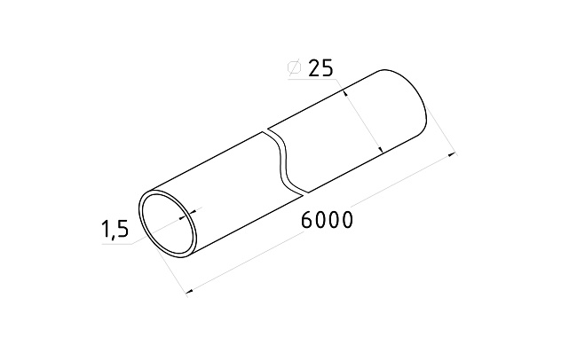 Труба круглая нержавеющая Ø25.4х1.5х6000 мм, тройная полировка 800GRIT, (AISI201) k850 3 Труба круглая нержавеющая Ø25.4х1.5х6000 мм, тройная полировка 800GRIT, (AISI201) k850 3
