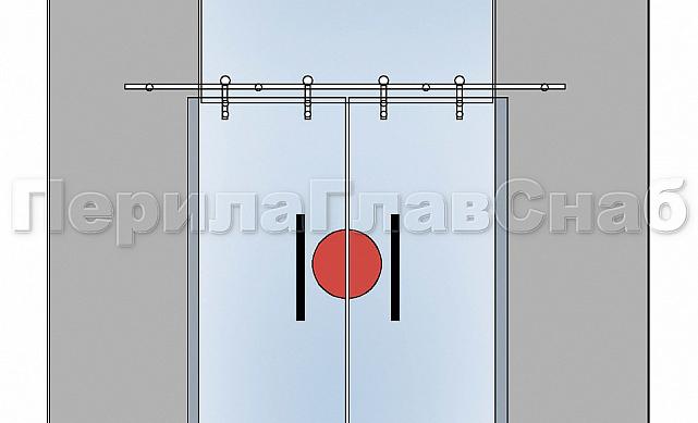 Замок для стеклянной двери с ответной частью на стекло, без вырезов в стекле полированный t109 PSS 2