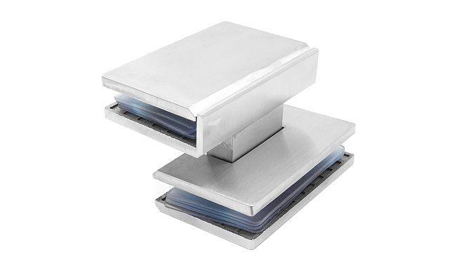 Петля для душевой кабины стекло-стекло 90° 90х55 мм шлифованная  t304 SSS 7 Петля для душевой кабины стекло-стекло 90° 90х55 мм шлифованная  t304 SSS 7