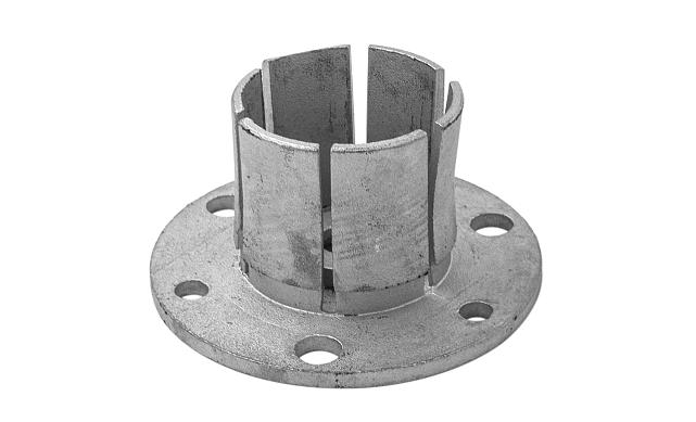 Цанга Ø38.1 мм, низ 8х82 под анкер 8 мм, (AISI 316), (для установки на деревянную ступень, бетон, крепление на 3 анкера М8) k026-3 5