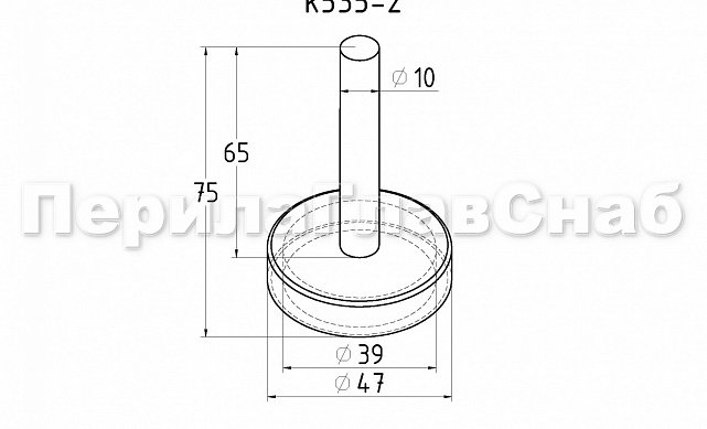 Наконечник палец (солдатик) на стойку Ø42.4х1.5 мм, без ложемента, удлиненный, с декоративной крышкой, полированный (сталь 3/AISI 304) k535-2 3 Наконечник палец (солдатик) на стойку Ø42.4х1.5 мм, без ложемента, удлиненный, с декоративной крышкой, полированный (сталь 3/AISI 304) k535-2 3