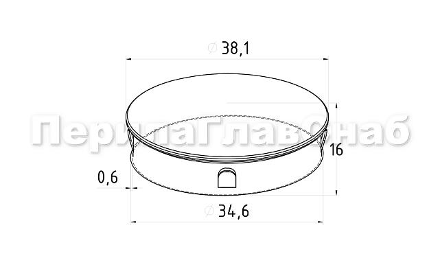 Заглушка штампованная на трубу Ø38.1х1.5 мм (AISI 304) полированная k036-6 2