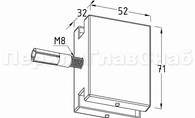 Коннектор стена-стекло с анкером, полированный, вырез 09 t191 PSS 3 Коннектор стена-стекло с анкером, полированный, вырез 09 t191 PSS 3