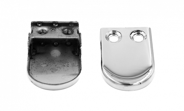 Стеклодержатель штампованный под стекло 8 мм (4+4 мм), под стойку Ø38.1 мм 40х24х55, полированный (AISI 304) k038 5 Стеклодержатель штампованный под стекло 8 мм (4+4 мм), под стойку Ø38.1 мм 40х24х55, полированный (AISI 304) k038 5