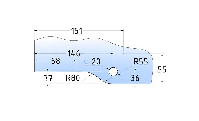 Нижний фитинг-петля, под золото t110 TP 3