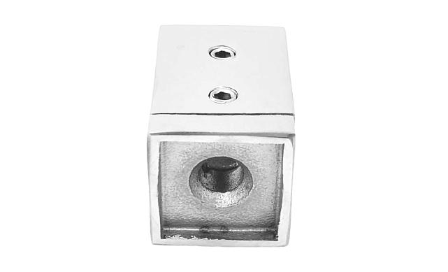 Ригеледержатель под квадратный ригель 15х15 мм, полированный, (AISI 304) k266-3 5