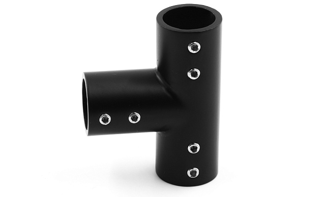 Соединитель-тройник для трубы 19 мм, нержавеющая сталь AISI 304, черная t902 BZn 4 Соединитель-тройник для трубы 19 мм, нержавеющая сталь AISI 304, черная t902 BZn 4