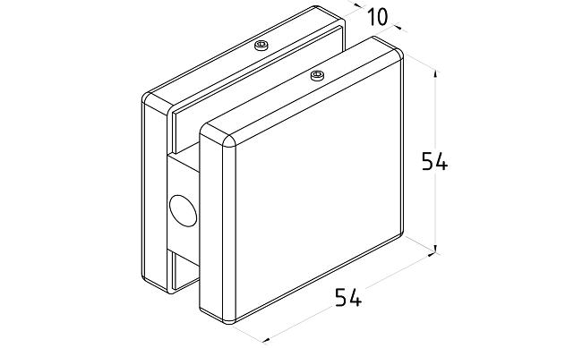 Коннектор стена-стекло 53х53, шлифованный t193 SSS 4