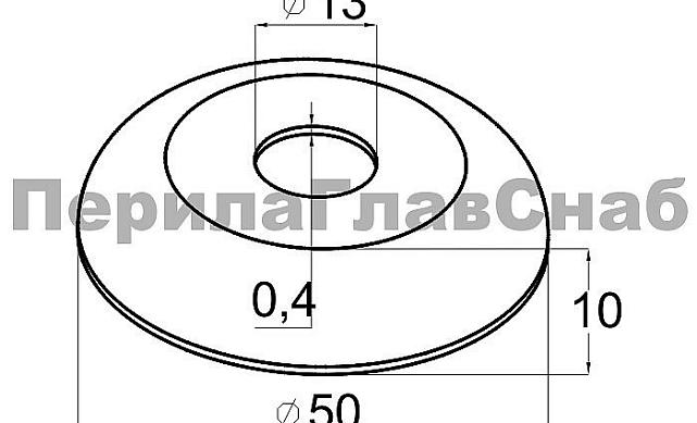 Низ стойки Ø12.5 мм, 50х13х0.4, полированный (AISI 304) k202-2 2