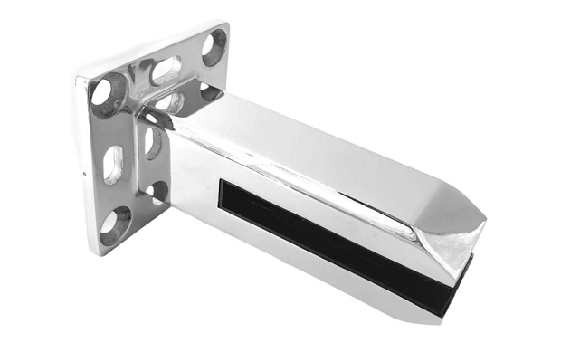 Стеклодержатель напольный 45х50х160 мм, для стекла 10-12 мм, литой, плоский, без сверления, нержавеющая сталь AISI 304, полированная k275-5 8 Стеклодержатель напольный 45х50х160 мм, для стекла 10-12 мм, литой, плоский, без сверления, нержавеющая сталь AISI 304, полированная k275-5 8