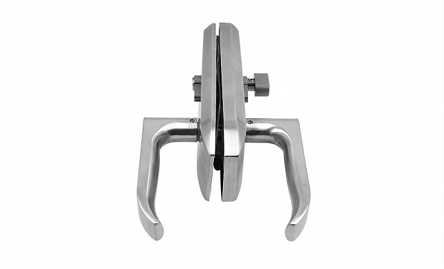 Замок для стеклянной двери с нажимной ручкой без притвора, евроцилиндр односторонний ключ/защелка, в комплекте ответная часть на стекло t155 SSS  7 Замок для стеклянной двери с нажимной ручкой без притвора, евроцилиндр односторонний ключ/защелка, в комплекте ответная часть на стекло t155 SSS  7