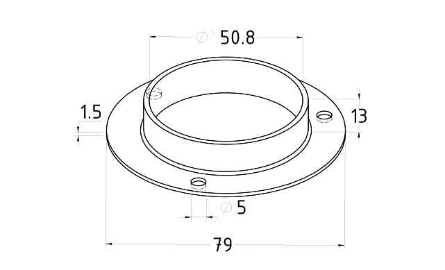 Фланец штампованный для 50,8мм толщина 1,2мм внешний диаметр 80мм (AISI304) k532-3 3 Фланец штампованный для 50,8мм толщина 1,2мм внешний диаметр 80мм (AISI304) k532-3 3