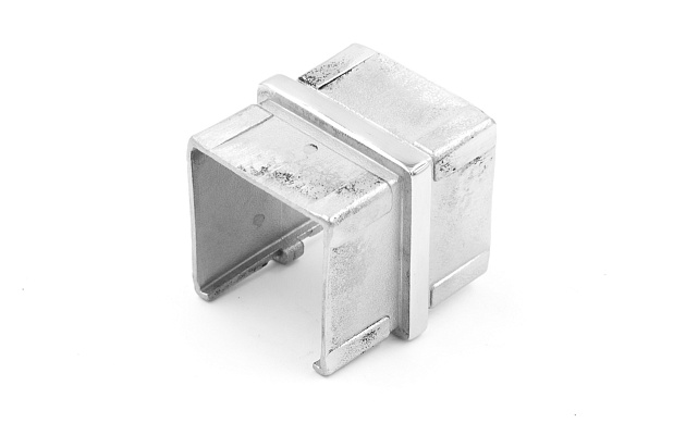 Соединитель для поручня с пазом 40х40 мм, полированный, (AISI 304) k545 6