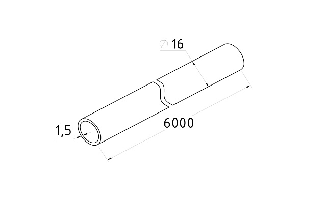 Труба круглая нержавеющая AISI 201, Ø16x1.5х6000 мм, шлифованная Фk813-2 2 Труба круглая нержавеющая AISI 201, Ø16x1.5х6000 мм, шлифованная Фk813-2 2