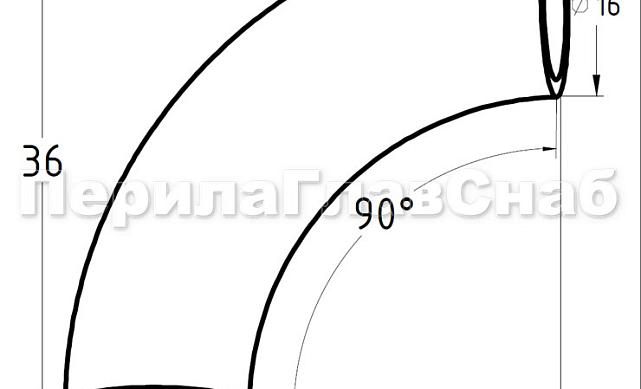 Отвод ригеля под сварку Ø16.0х1 мм, полированный, (AISI 304) k205 2