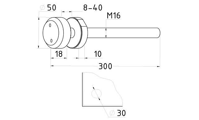 Комплект торцевого крепления несущего стекла, гайка-шайба Ø50х10х18 мм с внутренней резьбой М16, полированный, под золото (AISI 201) Фk277-88 3 Комплект торцевого крепления несущего стекла, гайка-шайба Ø50х10х18 мм с внутренней резьбой М16, полированный, под золото (AISI 201) Фk277-88 3