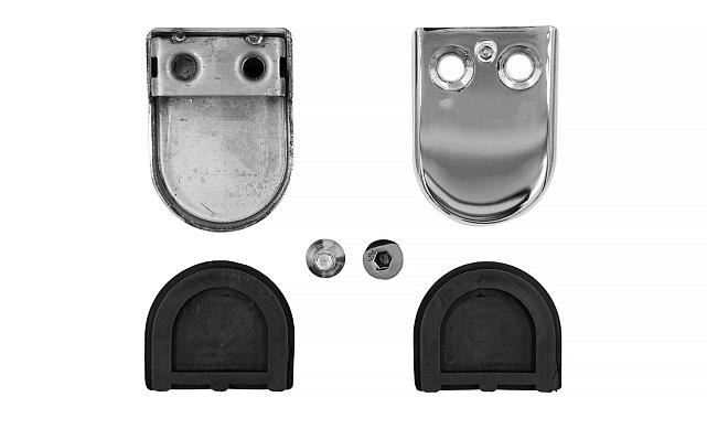 Стеклодержатель штампованный под стекло 8мм (4+4 мм), под стойку Ø38.1 мм 40х22х54, полированный (AISI 304) k538-2 7