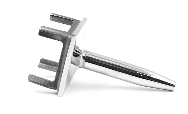 Наконечник палец (солдатик) на стойку из профильной трубы 40х40х1.5 мм, литой, усеченный, облегченный, полированный, нержавеющий AISI 304 k285-2 4