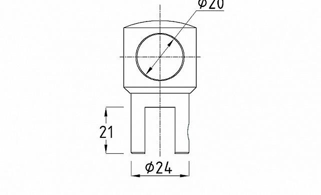 Крепежный элемент труба-стекло глухой для трубы 19 мм, полированный t913 PC 3