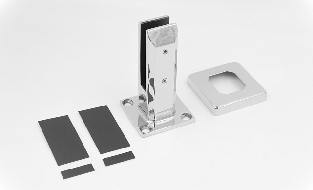 Стеклодержатель литой напольный, плоский 45х50х160 мм, для стекла 10-12 мм, полированный AISI 316 k275-8 3 Стеклодержатель литой напольный, плоский 45х50х160 мм, для стекла 10-12 мм, полированный AISI 316 k275-8 3