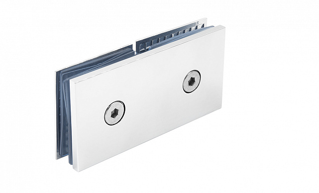 Коннектор для душевой кабины стекло-стекло 180° 45х45 мм латунь-хром, полированный t734 PC 6 Коннектор для душевой кабины стекло-стекло 180° 45х45 мм латунь-хром, полированный t734 PC 6