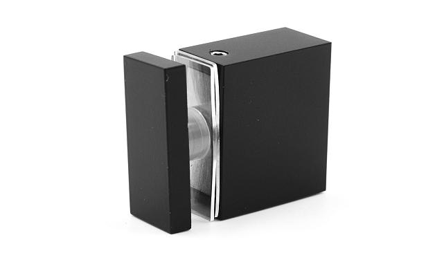 Соединитель труба-стекло для прямоугольного трека, нержавеющая сталь AISI 304, черная t462 BL 6