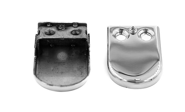 Стеклодержатель штампованный, под стекло 8 мм (4+4 мм), на плоскость 39х24х55 полированный (AISI 304) k539-2 6